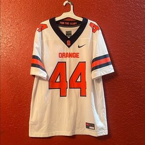 Syracuse, Orange, Man Nike White and Orange Football Jersey